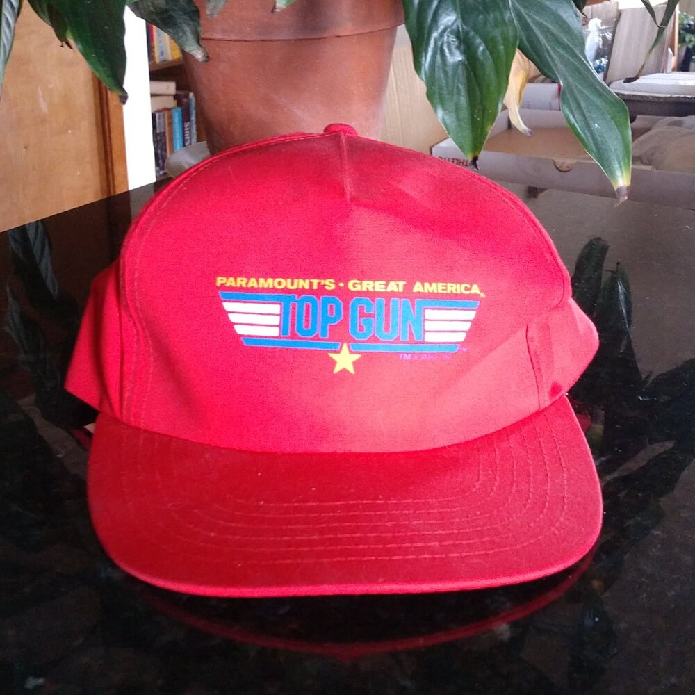 PARAMOUNT'S GREAT AMERICA TOP GUN STEP INTO THE DANGER ZONE RIDE SOUVENIR HAT